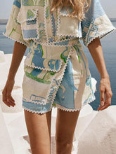 Falda irregular con estampado pintado único